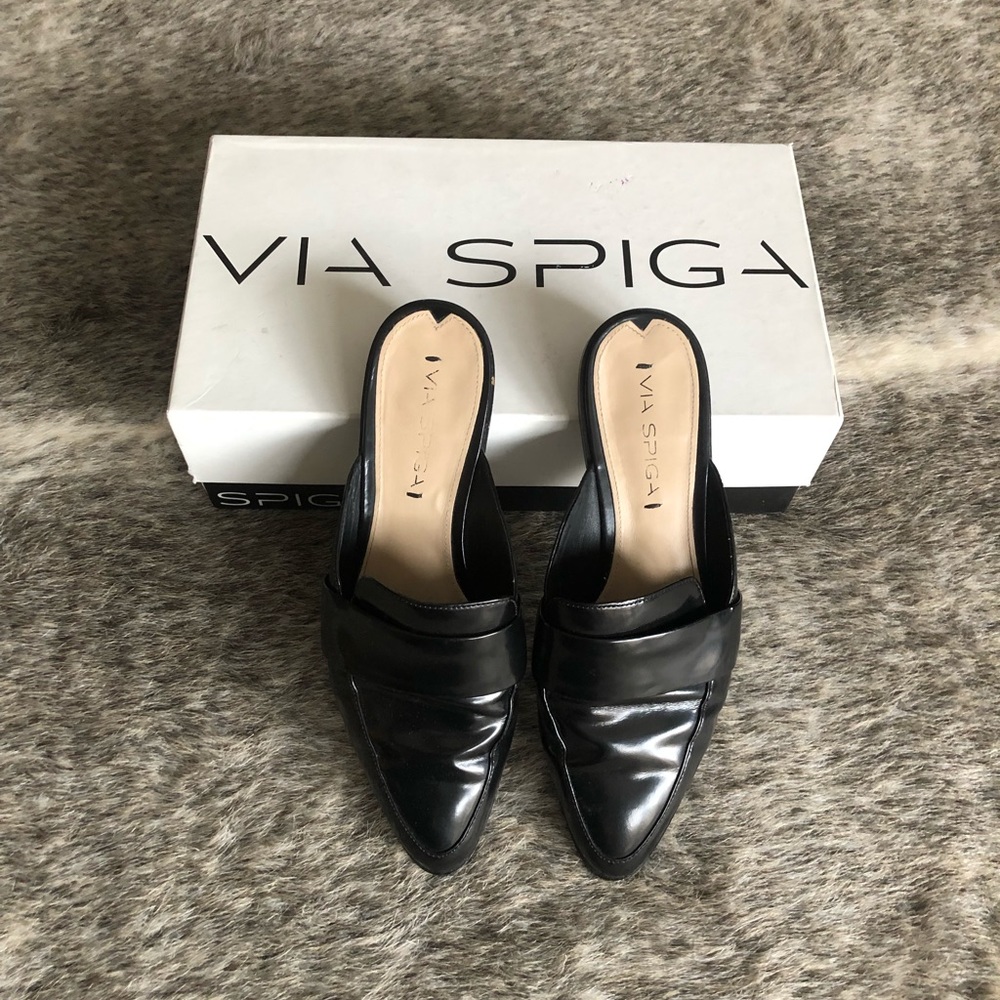 Via Spiga Black Mules